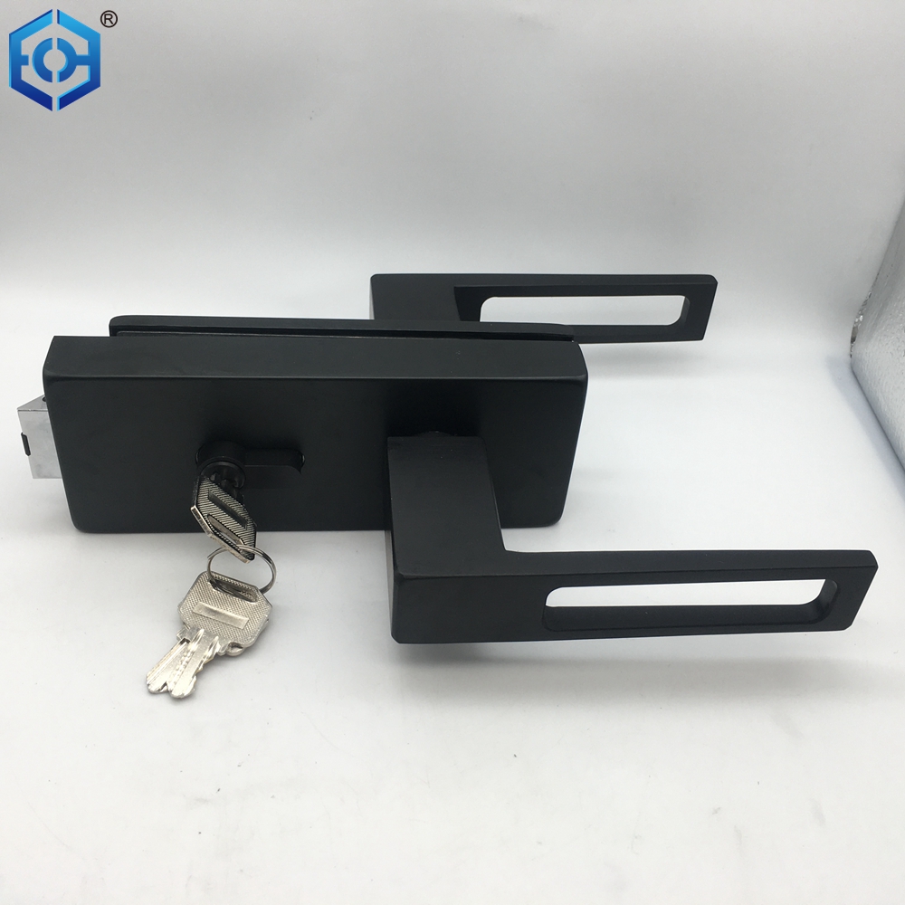Glass Door Handle Patch Fittings Key Lock for Commercial Building Security Lock Door Hardware