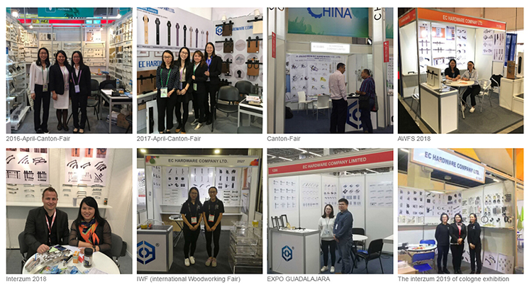 Exhibition black lever door handles