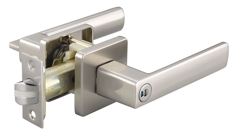 European Handlock Three-pole Hand-lock Access Bathroom Door with Nickel Color Grip