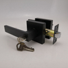 Black Square Zinc Alloy Heavy Duty Privacy Bedroom Tubular Lever Door Handle Locks