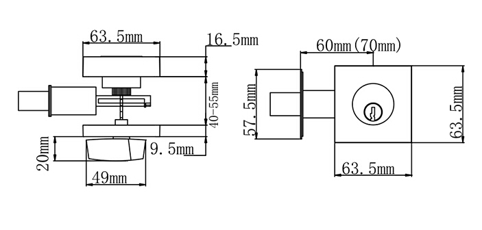 size of deadbolt lock