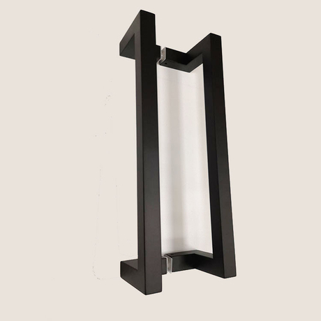 Black Square Stainless Steel Glass Door Pull Handle - Buy Glass Door ...