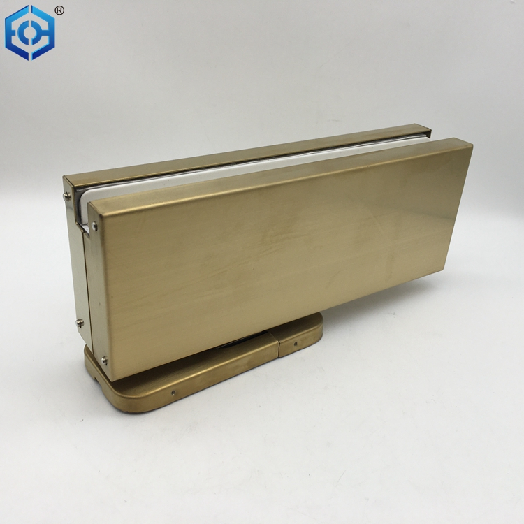 Satin Brass No-Digging Floor Spring Hydraulic Patch for Glass Door