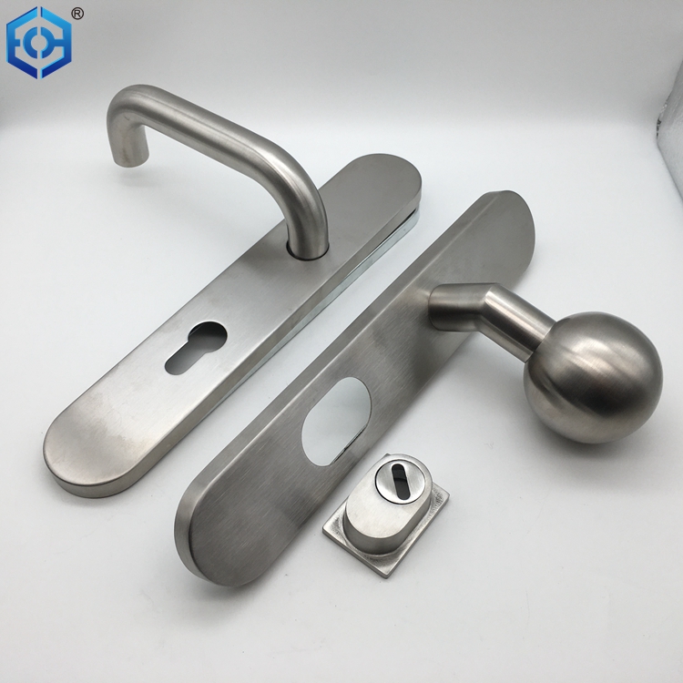 Stainless Steel Door Handle And Knob with Plate Silver