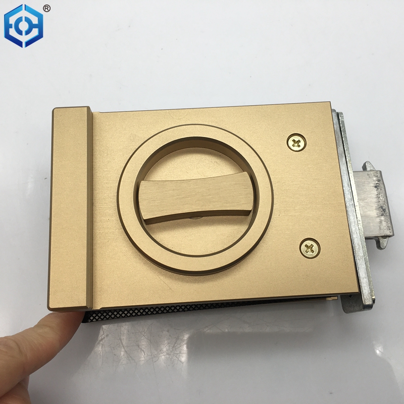 Golden Aluminum Slim Frame Sliding Glass Door Handle Lock