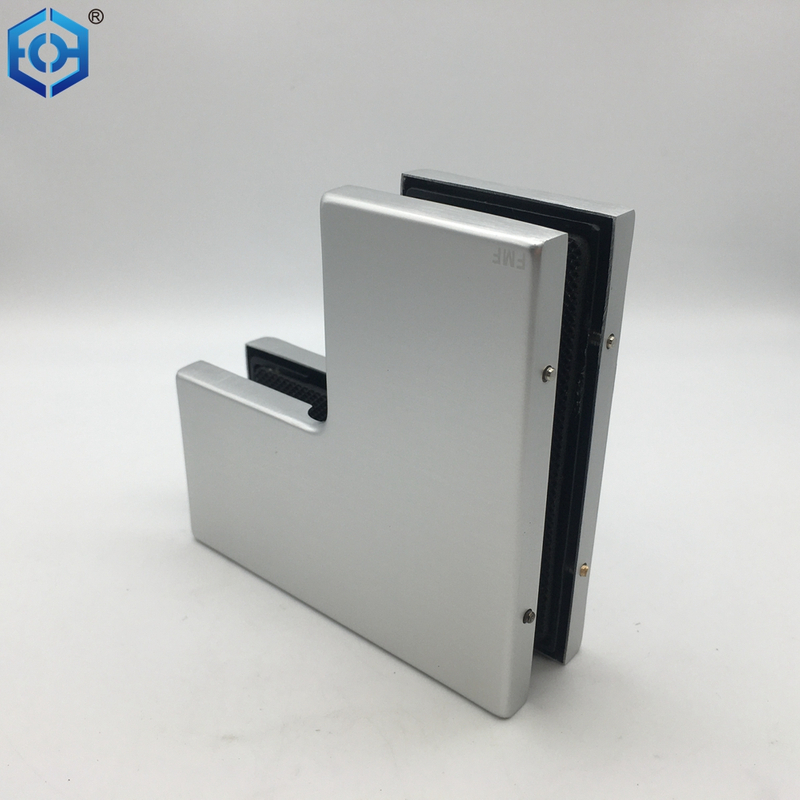 Silver Aluminum Patch Fittings Compatible with 1/2" (12mm) Thickness Glass Door L Patch Fittings