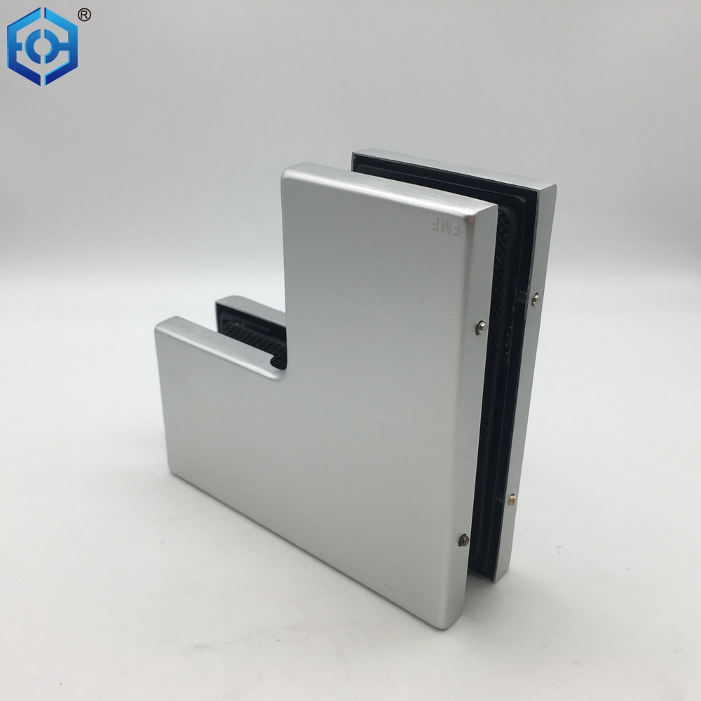 Silver Aluminum Patch Fittings Compatible with 1/2" (12mm) Thickness Glass Door L Patch Fittings
