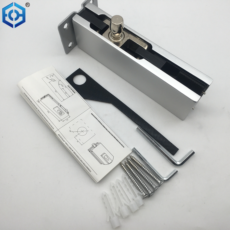 Silver Aluminum Over Panel Pivot Patch Fittings Wall Mounted Glass Patch Fittings