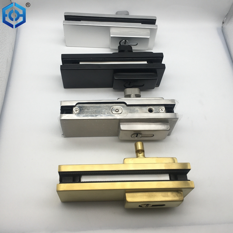 Silver Aluminum Bottom Patch Lock for Glass Door