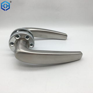 Satin Stainless Steel Door Handles Privacy Door Lever Set with Round Rose