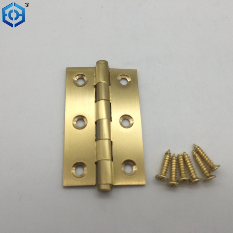 Polished Brass Plated Metal Solid Drawn Butt Hinge 63x39mm