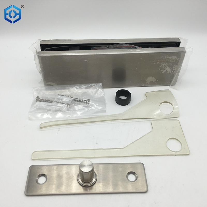  Brushed Stainless Bottom Door Patch Fitting with Bottom Insert For 3/4" Glass