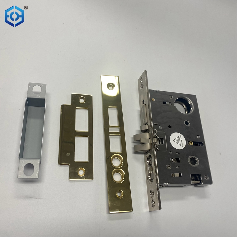 Golden Solid Brass American Style Brushed Brass Door Handles Lock