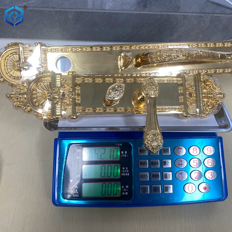 polished brass entry door handleset