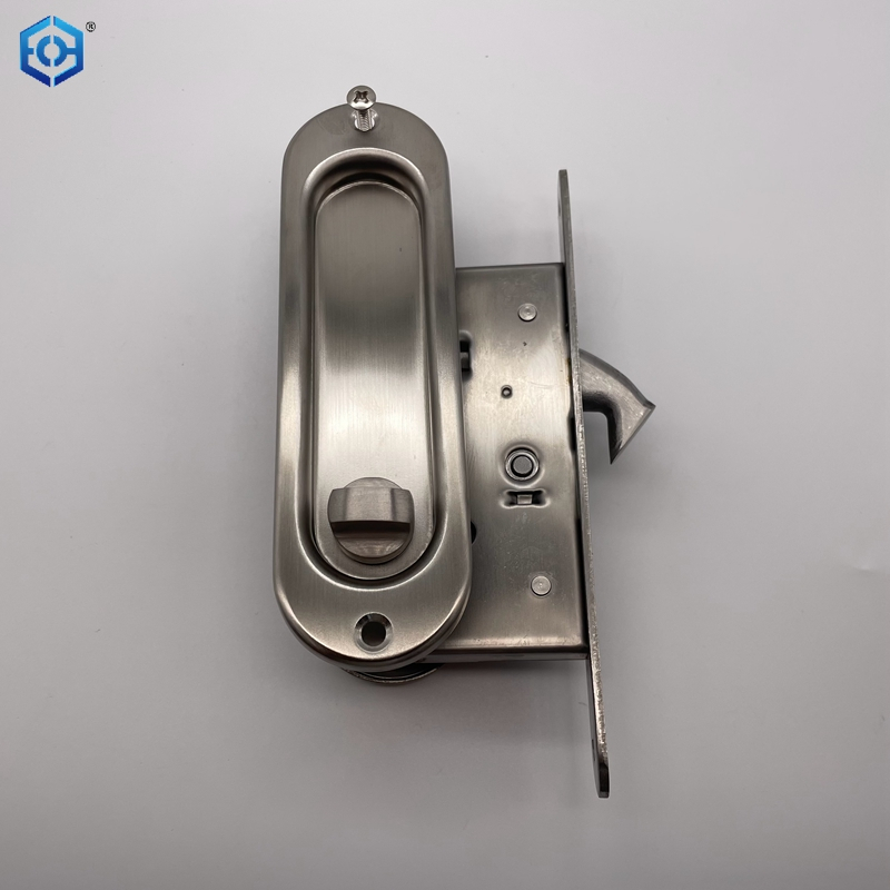 Stainless Steel Unique Bargains Sliding Door Lock Invisible Recessed Handle Latch Door Hardware Lock 