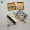 Golden And Chrome Zinc Alloy Large Panel Sliding Door Lock with Double Hook