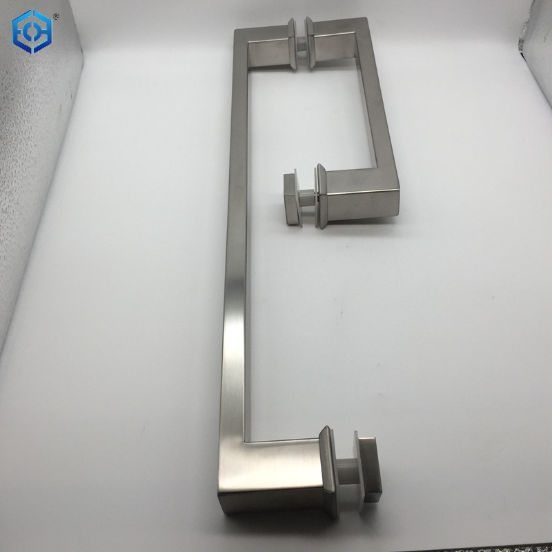 Stainless Steel Shower Door Handle L Shape Glass Door Pulls Handle Towel Bar