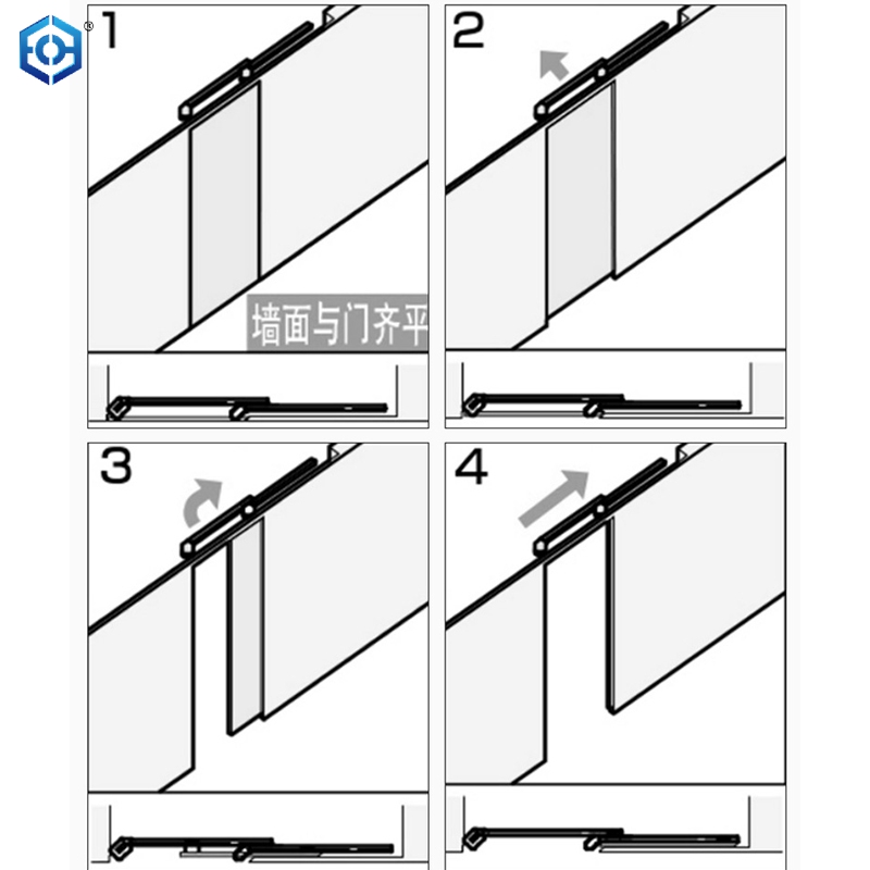 Modern Design Flush Aluminum Alloy Sliding Door System Concealed Track Interior Bedroom Barn Door Hardware for Hotel