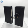 Black Stainless Steel Glass Door Patch Lock With American Style Cylinder