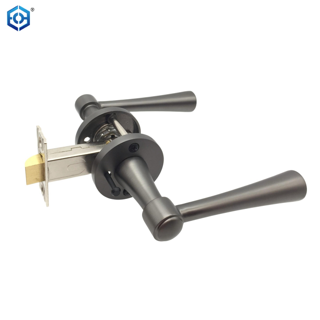 Gun Black Brass Exterior Entry Door Lock Handleset with Deadbolt