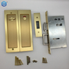 Golden Satin Nickel Black Zinc Alloy Pocket Door Lock Set with Indicator for Bathroom Door
