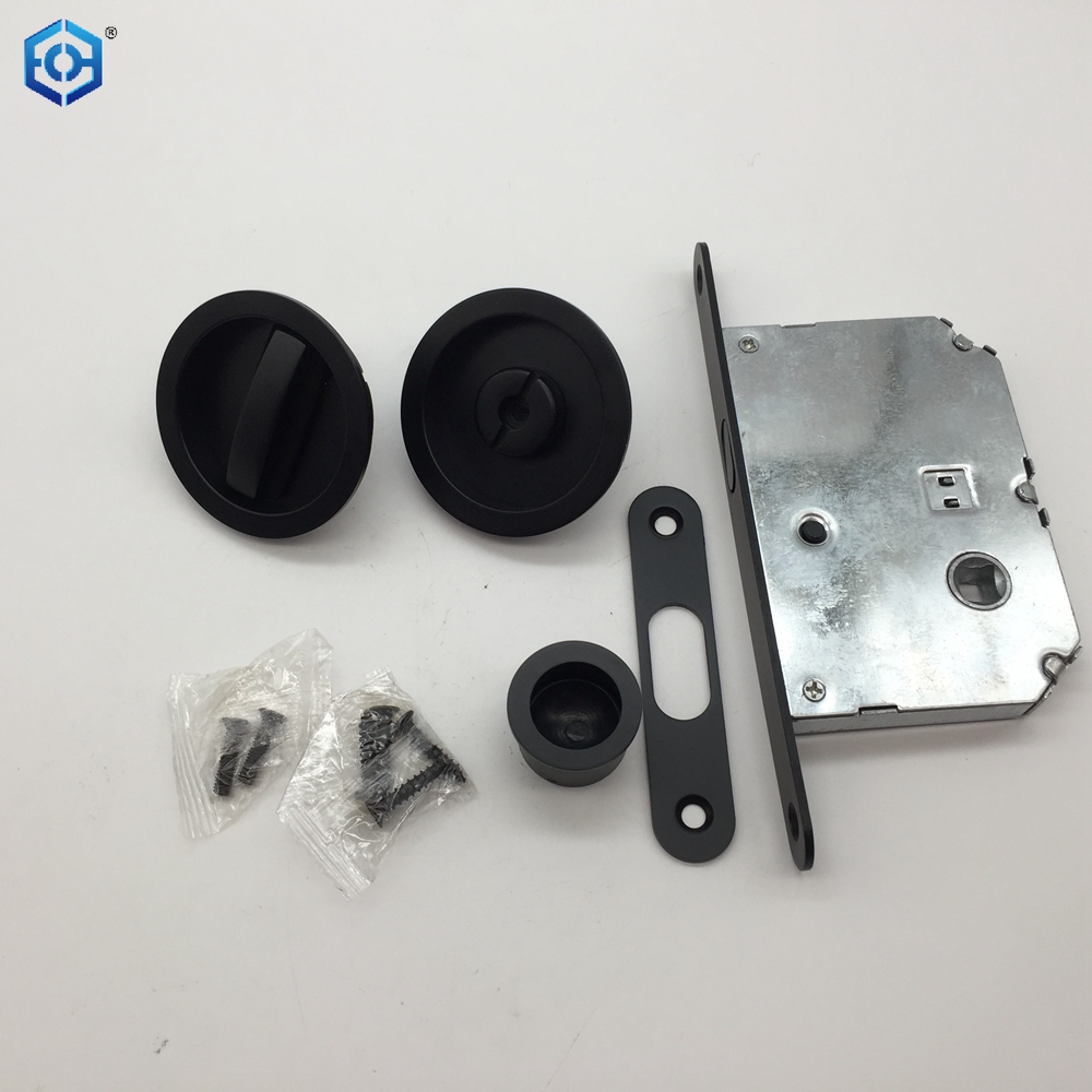 Satin Nickel Finish Zinc Alloy And Steel Pocket Sliding Door Lock