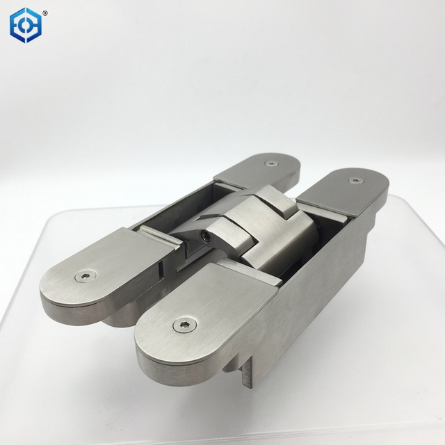 160mm Solid Stainless Steel Heavy Duty Invisible Hinge 180 Degree Swing Concealed Hinge 3 Way Adjustable Butt Hinge
