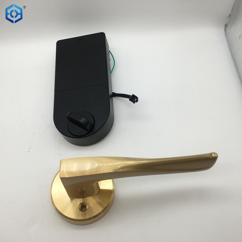 Golden Security Lever Handle Card Smart Lock for Hotel Apartment Dormitory