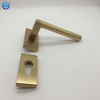 New Design Golden Solid Brass Door Handle with Scroll Lever on Latch Backplate