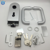 Silver Aluminum Frameless Glass Hardware Rebated Glass Door Round Lock with Handle