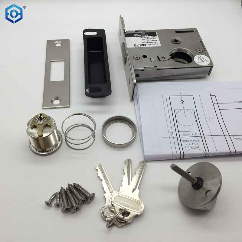 American Style Stainless Steel ANSI Mortise Door Lock Complieswith ANSI/BHMA A156.36 Standards