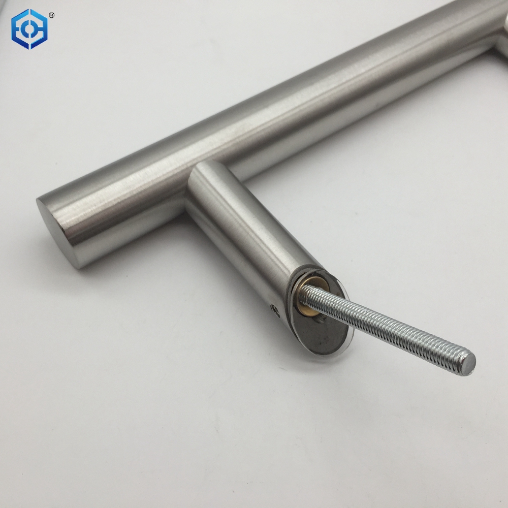 Stainless Steel 304 Offset Round Style Back To Back Glass Door Barn Door Push Pull Handle