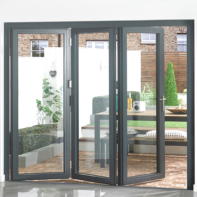 High quality aluminum alloy glass folding door with customized