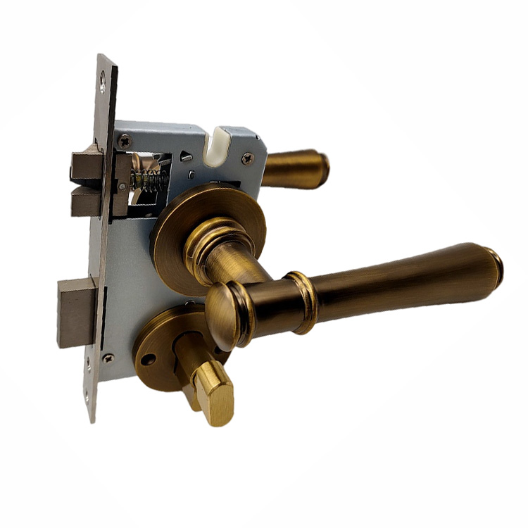 AB Hollow Style Brass And Zamak Door Handle Lock Classical Style 