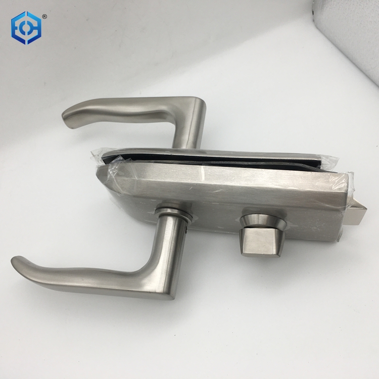 no holes glass door lock