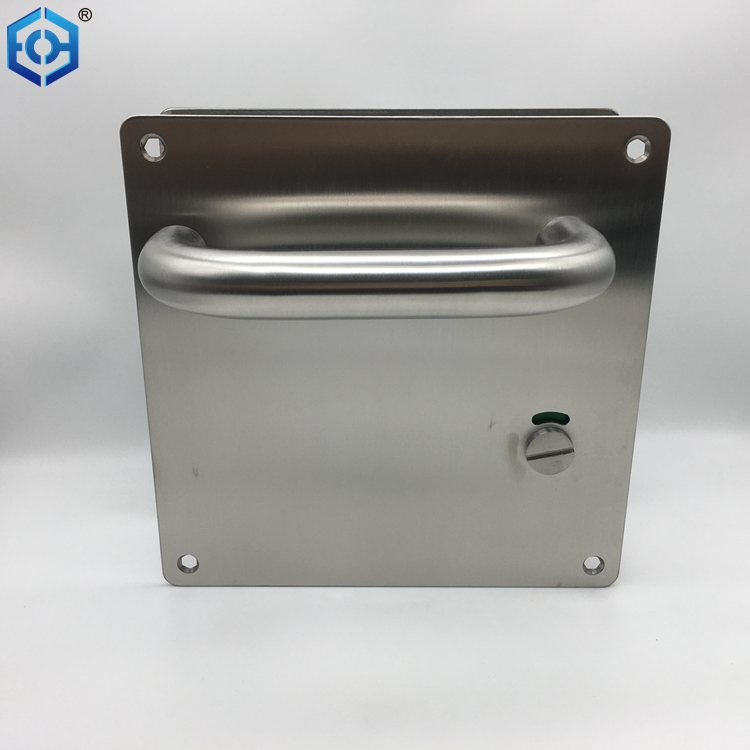 Stainless Steel Hollow Bathroom Lever Door Handle with Indicator on