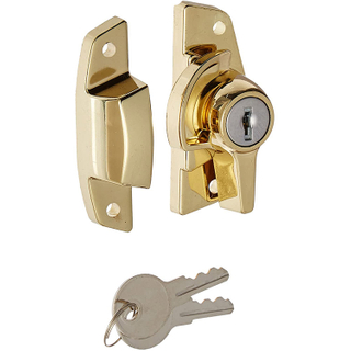 White Metal Keyed Window Sash Lock