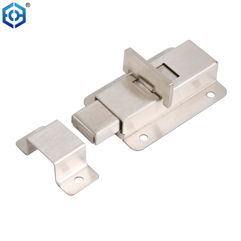 Stainless Steel Door Latch Slide Barrel Door Lock Sliding Catch Bolt Latch for Bathroom Bathroom Toilet 
