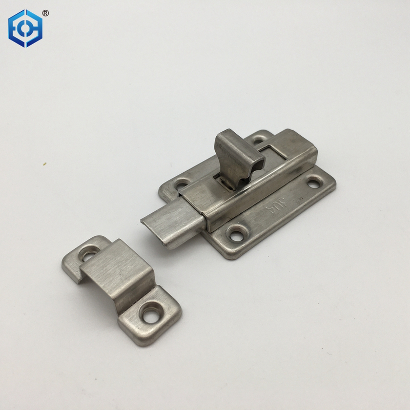 Surface Mounted Door Latches Stainless Steel 2/3/4 Inch Long Double-ended Bolt Silver Sliding Lock