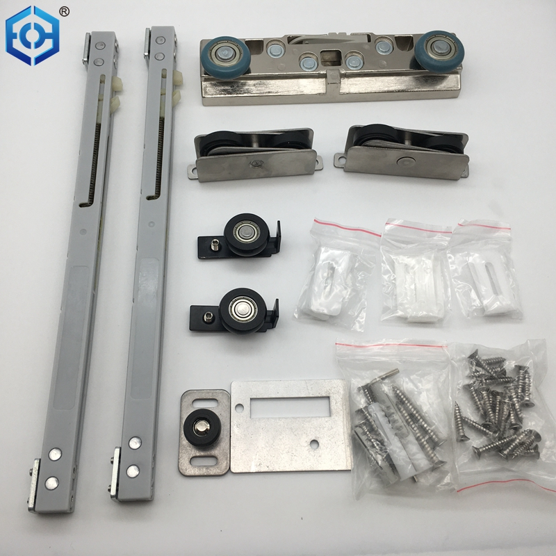 Ghost Door Invisible Track Bathroom Door Sliding Door Two-Way Buffer Sliding Gate Sliding Rail Wooden Door Hardware Accessories