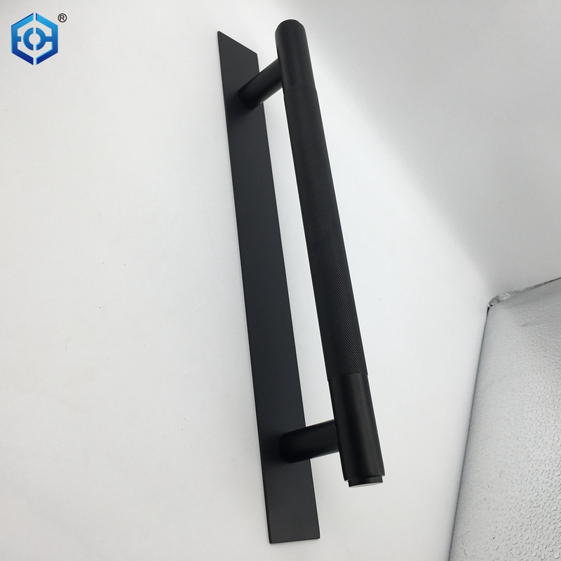 Black Stainless Steel Knurled Pull Handles On Backplate