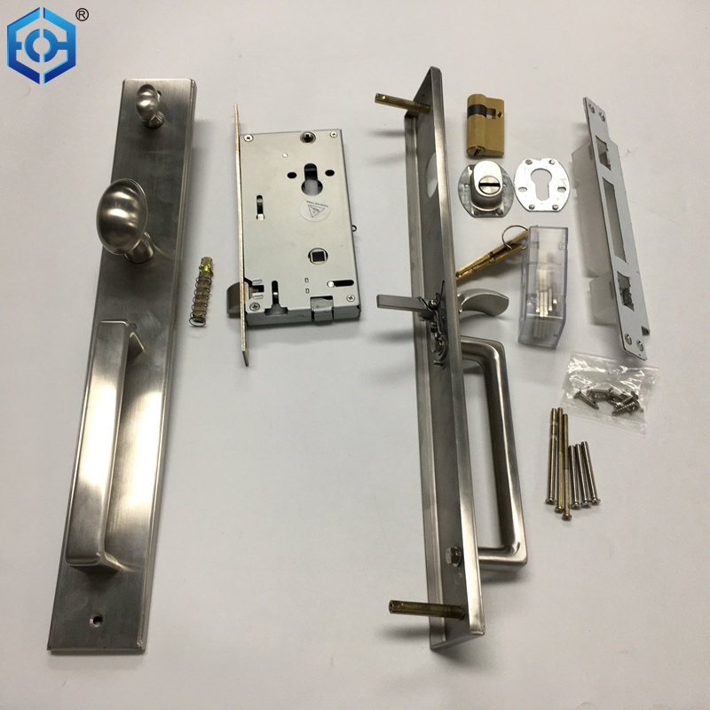 Front Door Lock Set with Reversible Handle Lever Single Cylinder Front Door Entry Lock