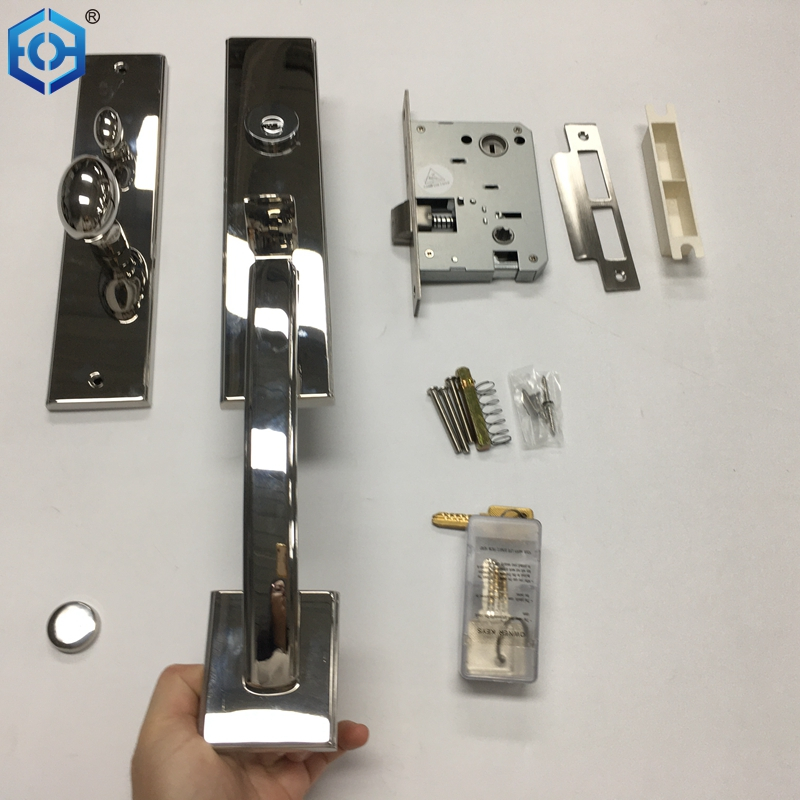 High Security Zinc Alloy Big Size Panel Handle Door Lock for Entry Door