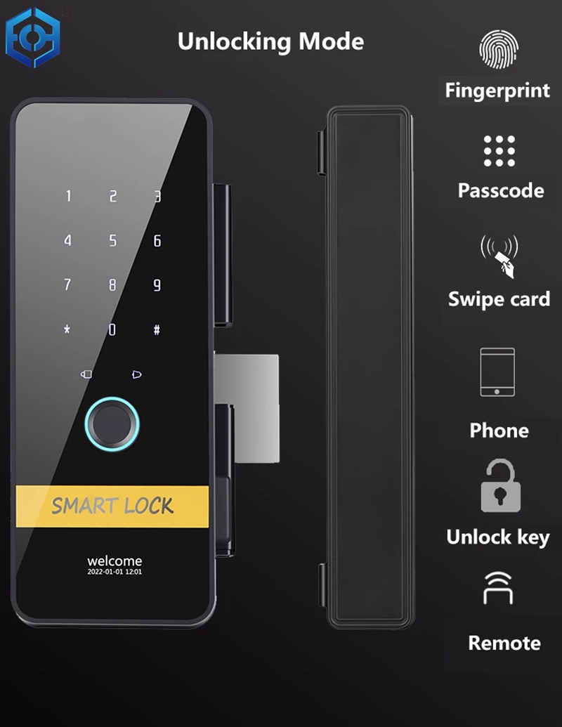 Glass Door Smart Fingerprint Password Lock Remote Access Control System ...