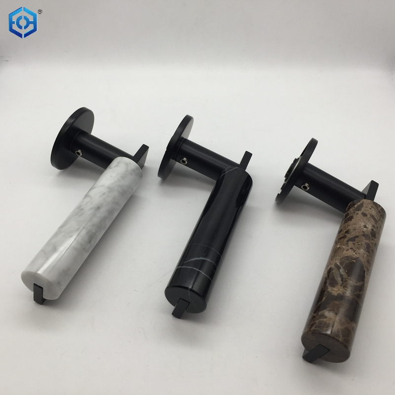 Black Stainless Steel Marble Door Lever Handle with Round Rose