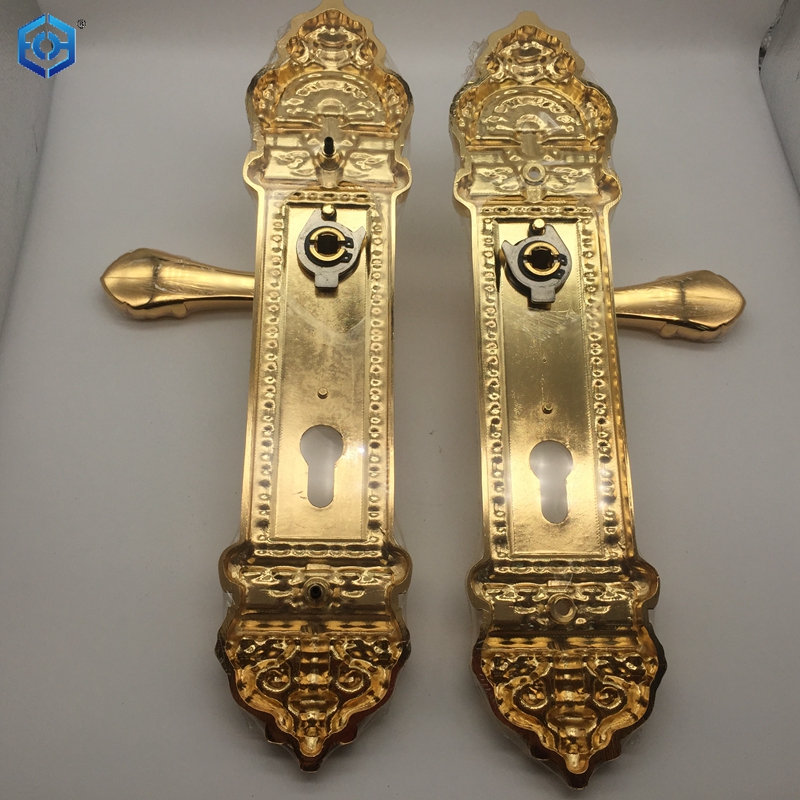 Luxury Brass Entrance Door Lock Golden Handle Lockset with Multicolor Options for Enhanced Security