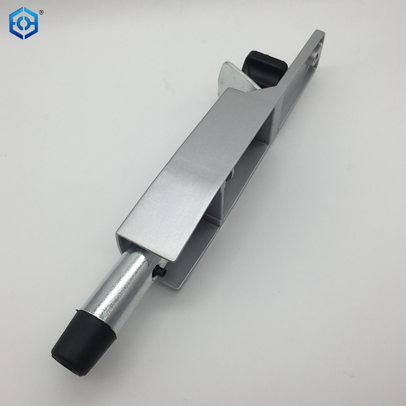 Silver And Black Heavy Duty Spring Loaded Step Down Door Stopper