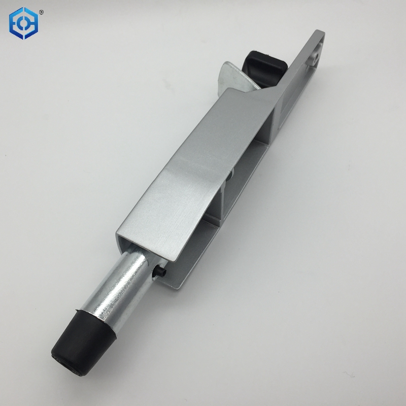 Silver And Black Heavy Duty Spring Loaded Step Down Door Stopper