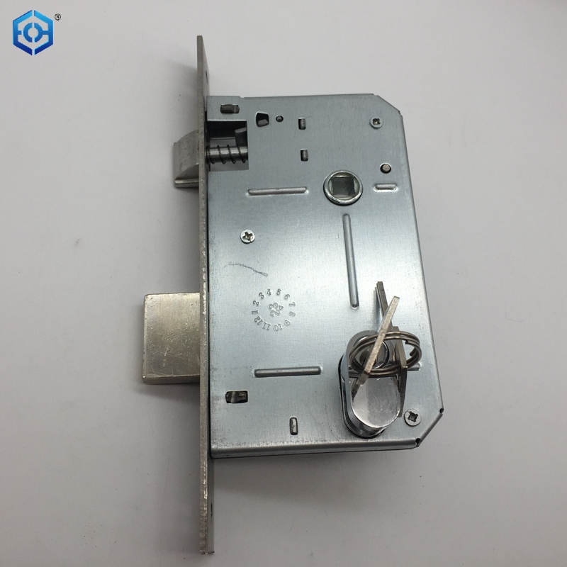 Cerraduras De Seguridad De Alta Prestación Silver Mortise Lock for Wooden Doors Backset 55mm Axes 72mm with Oval Lock Cylinder