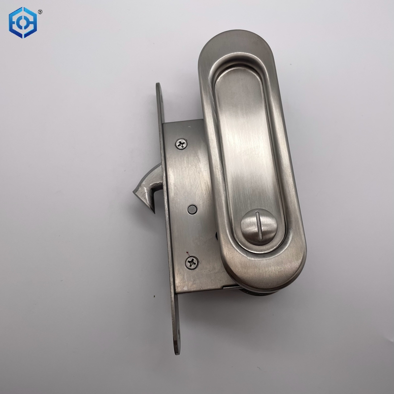 Stainless Steel Unique Bargains Sliding Door Lock Invisible Recessed Handle Latch Door Hardware Lock 